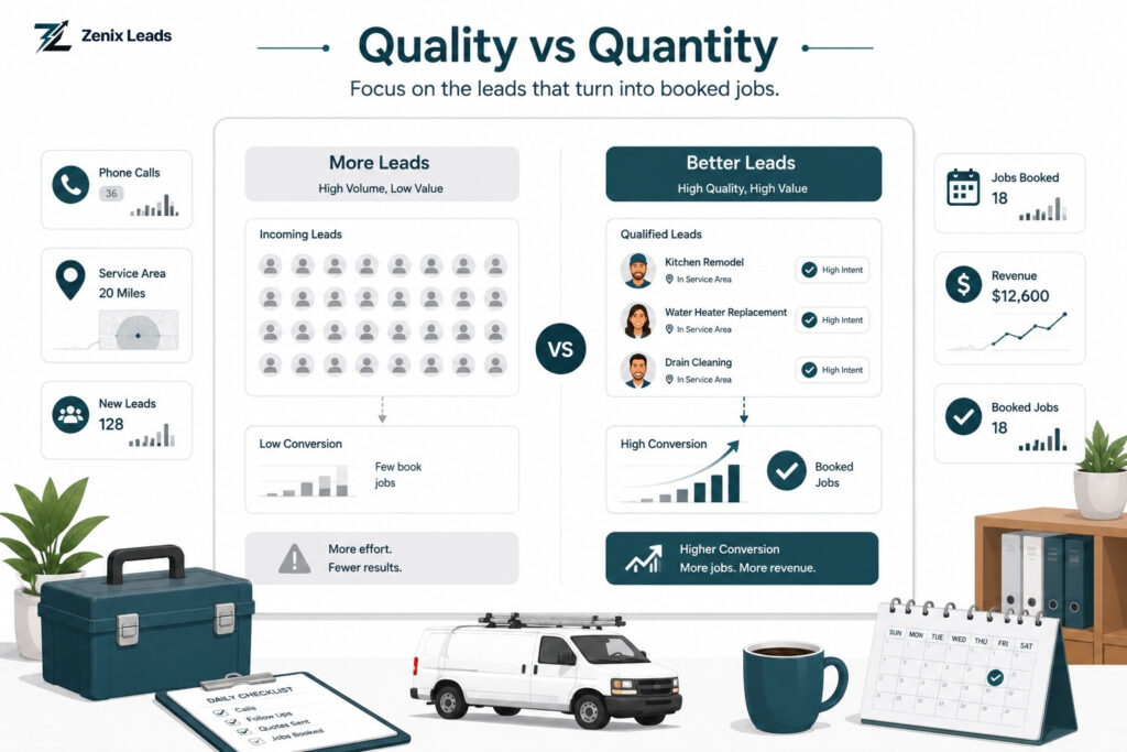 lead quality vs quantity chart for home services
